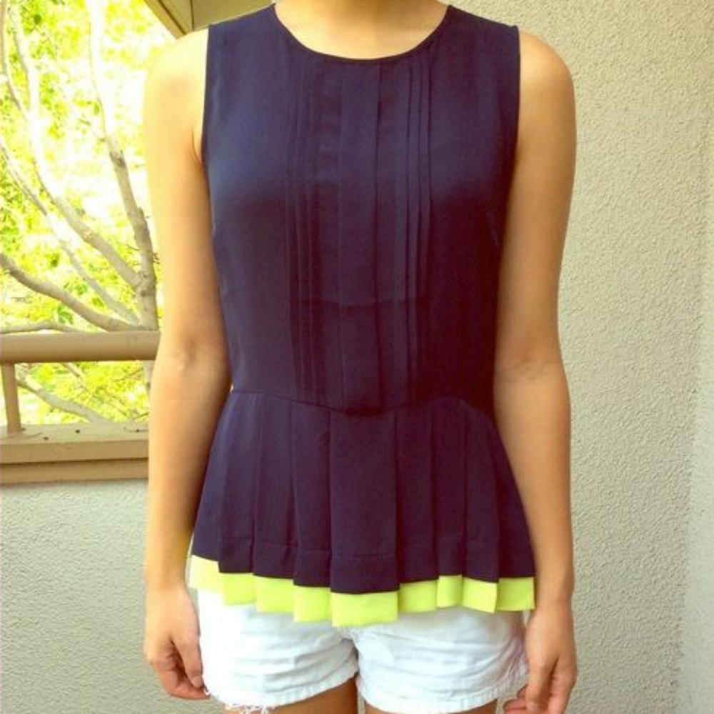 Pleated Peplum Top
